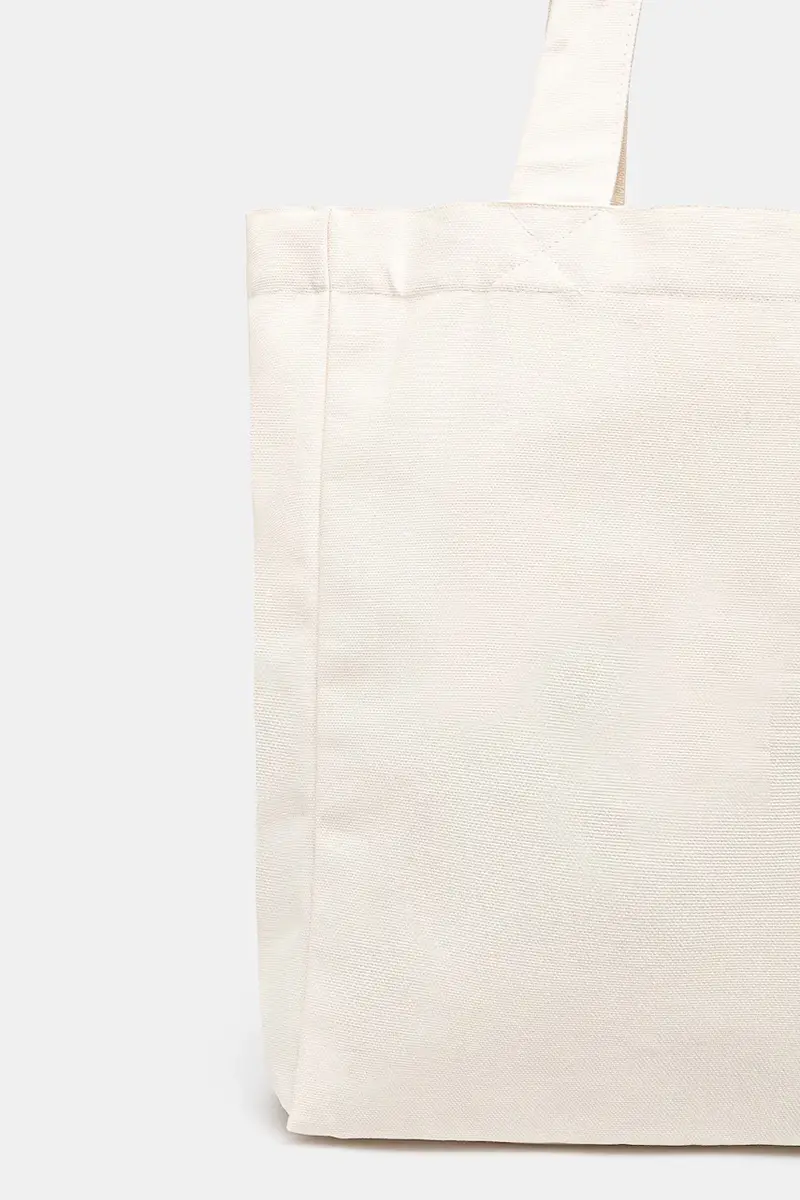 borsa in cotone Lollipop Print Canvas Tote Beige miniatura 3