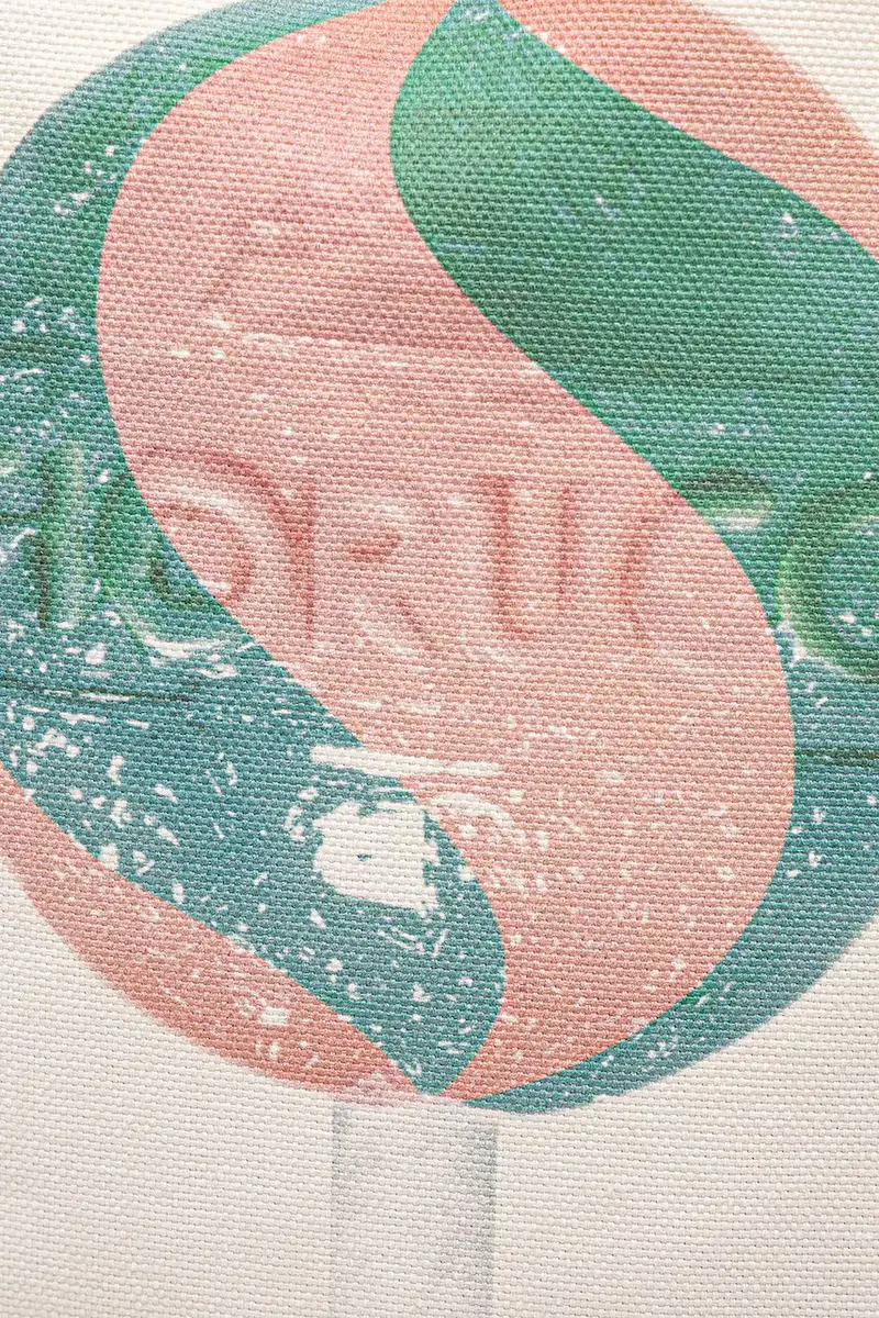 borsa in cotone Lollipop Print Canvas Tote Beige miniatura 4