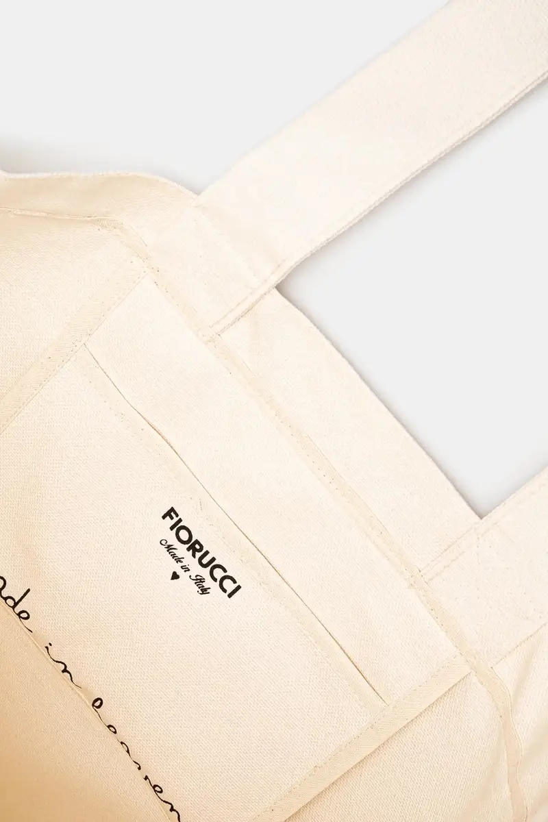 borsa in cotone Lollipop Print Canvas Tote Beige miniatura 5