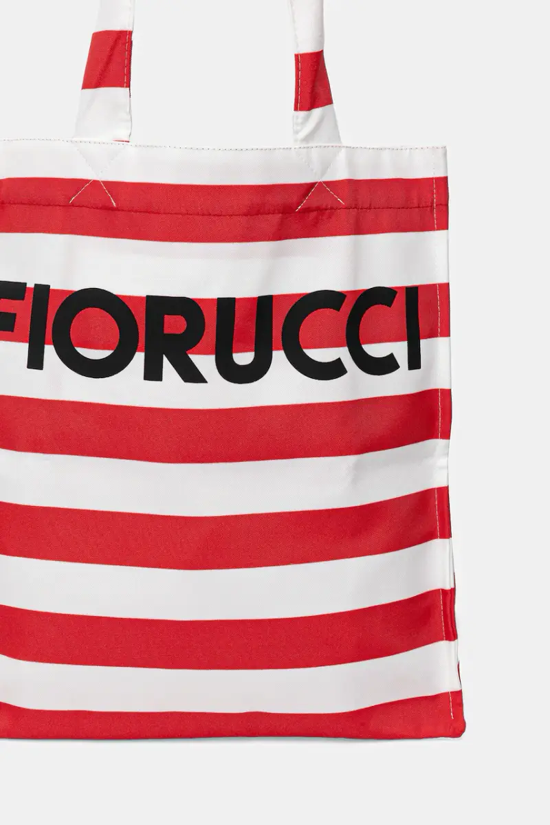 borsetta Logo Print Nylon Tote Rosso miniatura 3