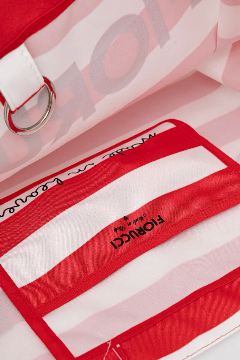 borsetta Logo Print Nylon Tote Rosso miniatura 4