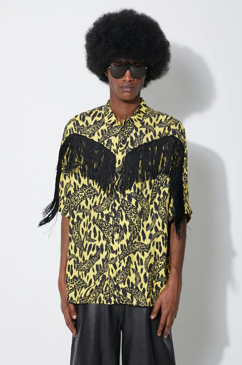 camicia Banimalier Print Fringed Shirt uomo colore giallo M01FPTSH054VI01YW02