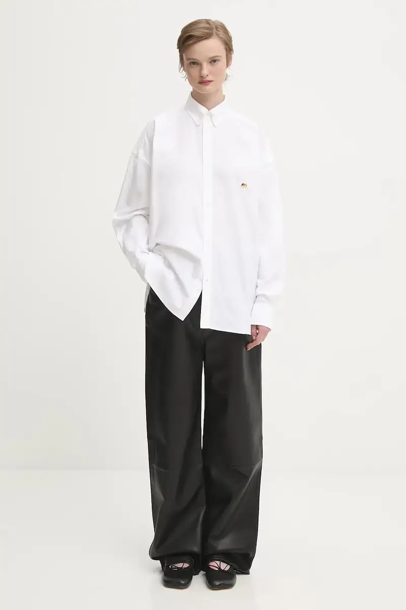 camicia in cotone Angel Patch Relaxed Fit donna colore bianco W02SMTLO055CO01WH01 miniatura 5