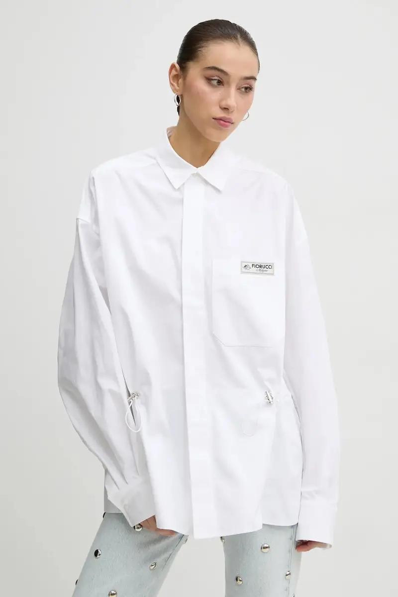 camicia in cotone donna colore bianco U01FMTLO230CO02WH01