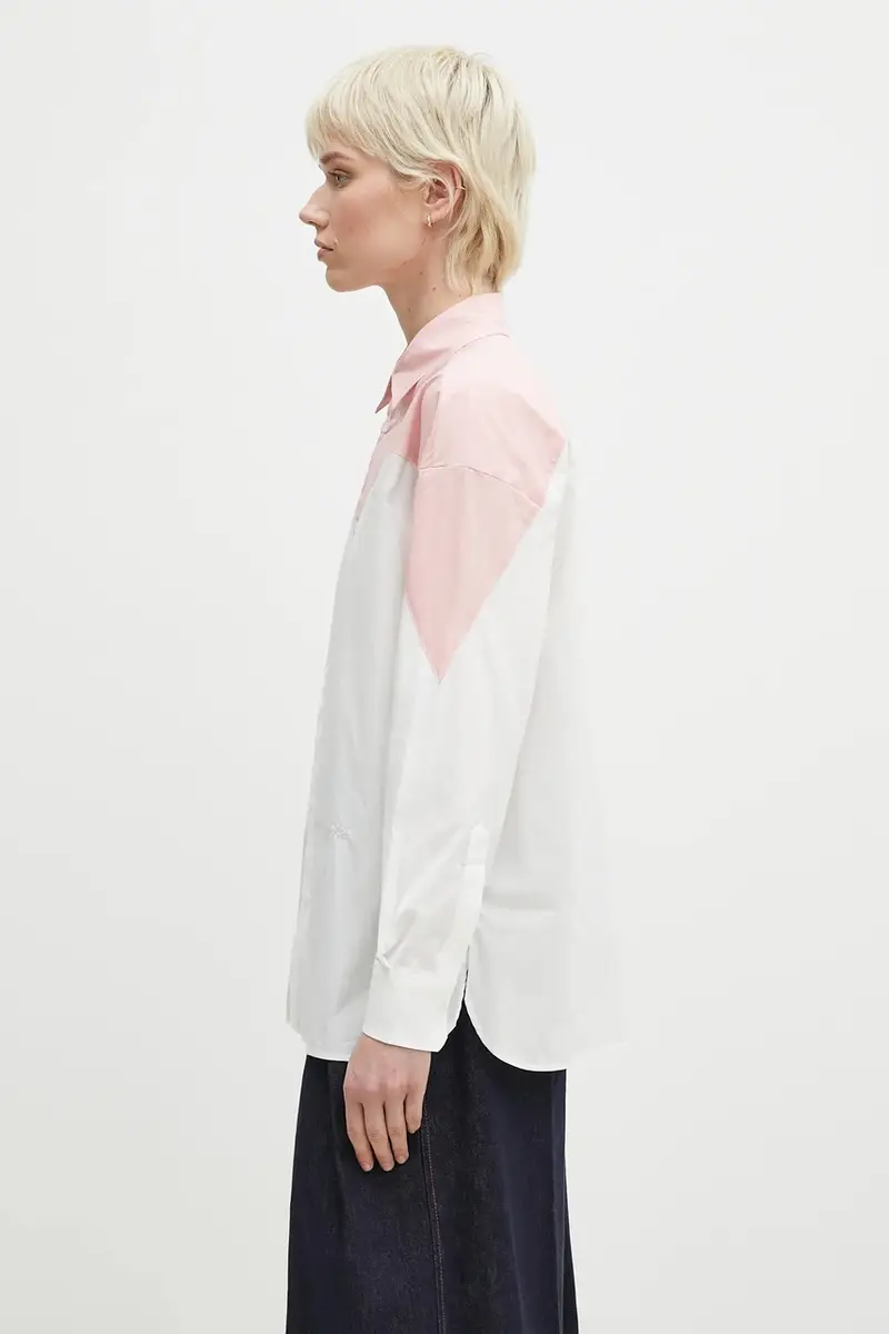 camicia in cotone Embroidered Heart Relaxed Fit Bianco miniatura 4