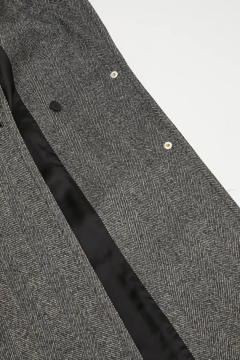 cappotto con lana Herringbone Maxi colore nero W25FWOCO001PL01GY01 miniatura 4