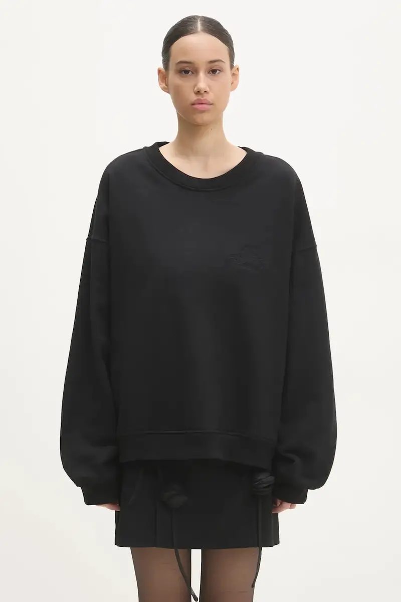 felpa in cotone Angel donna colore nero M01FPSCR188CJ05BK01