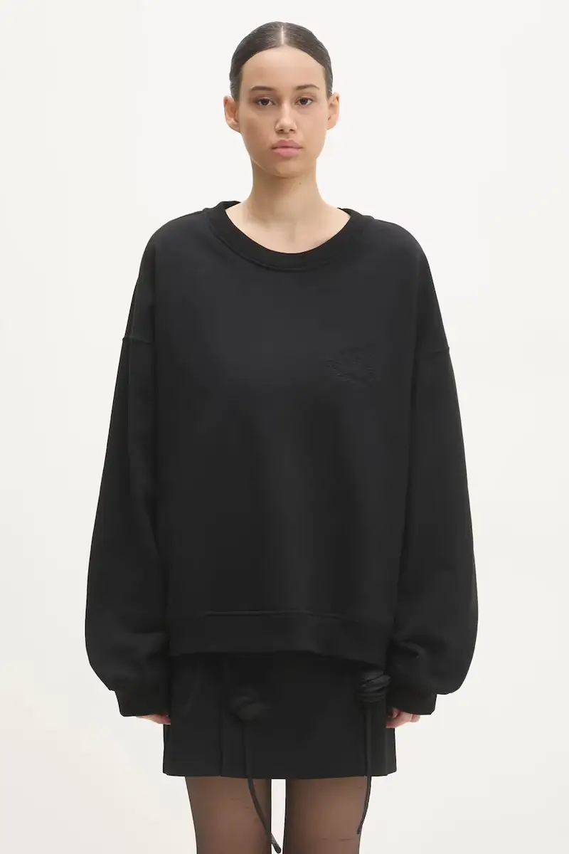 felpa in cotone Angel Nero