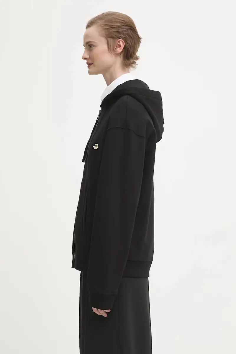 felpa in cotone Angel Patch Regular Fit Zip Up donna colore nero con cappuccio W02FPSZI397CJ05BK01 miniatura 2