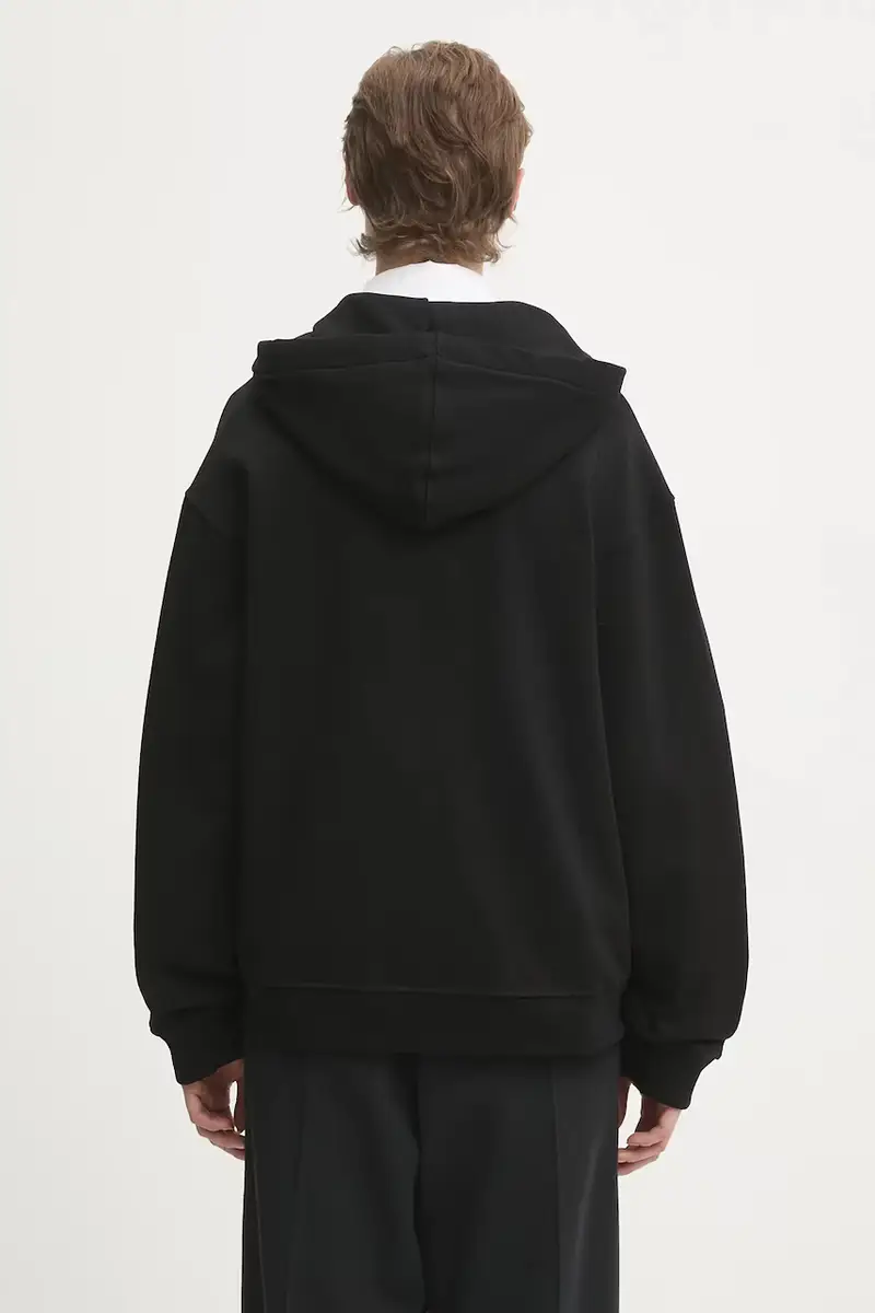 felpa in cotone Angel Patch Regular Fit Zip Up donna colore nero con cappuccio W02FPSZI397CJ05BK01 miniatura 3