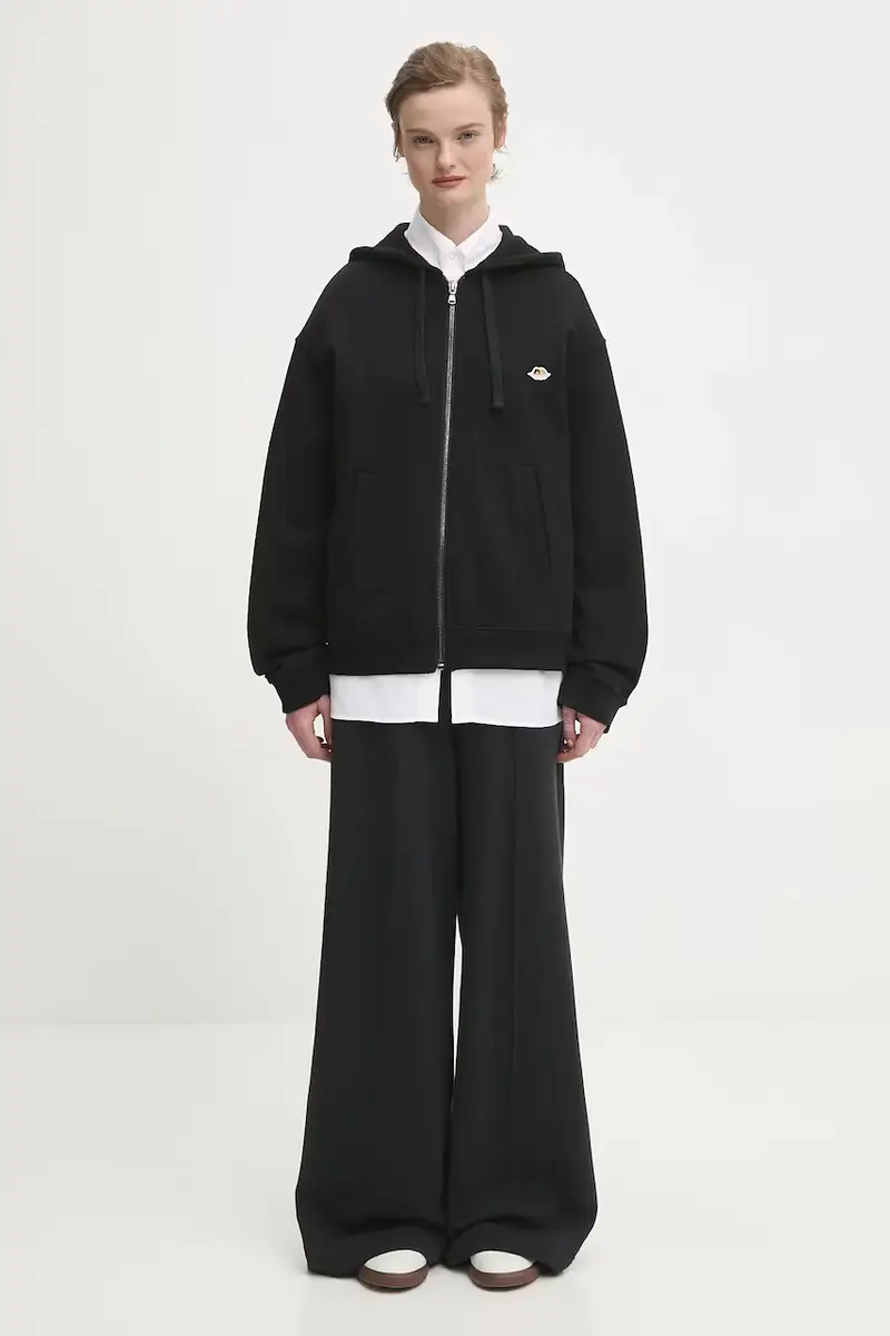 felpa in cotone Angel Patch Regular Fit Zip Up donna colore nero con cappuccio W02FPSZI397CJ05BK01 miniatura 5