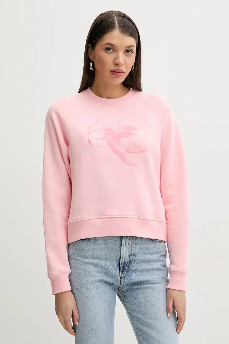 felpa in cotone Cupid Print Slim Fit Sweatshirt donna colore rosa W02SPSCR327CJ01PN02
