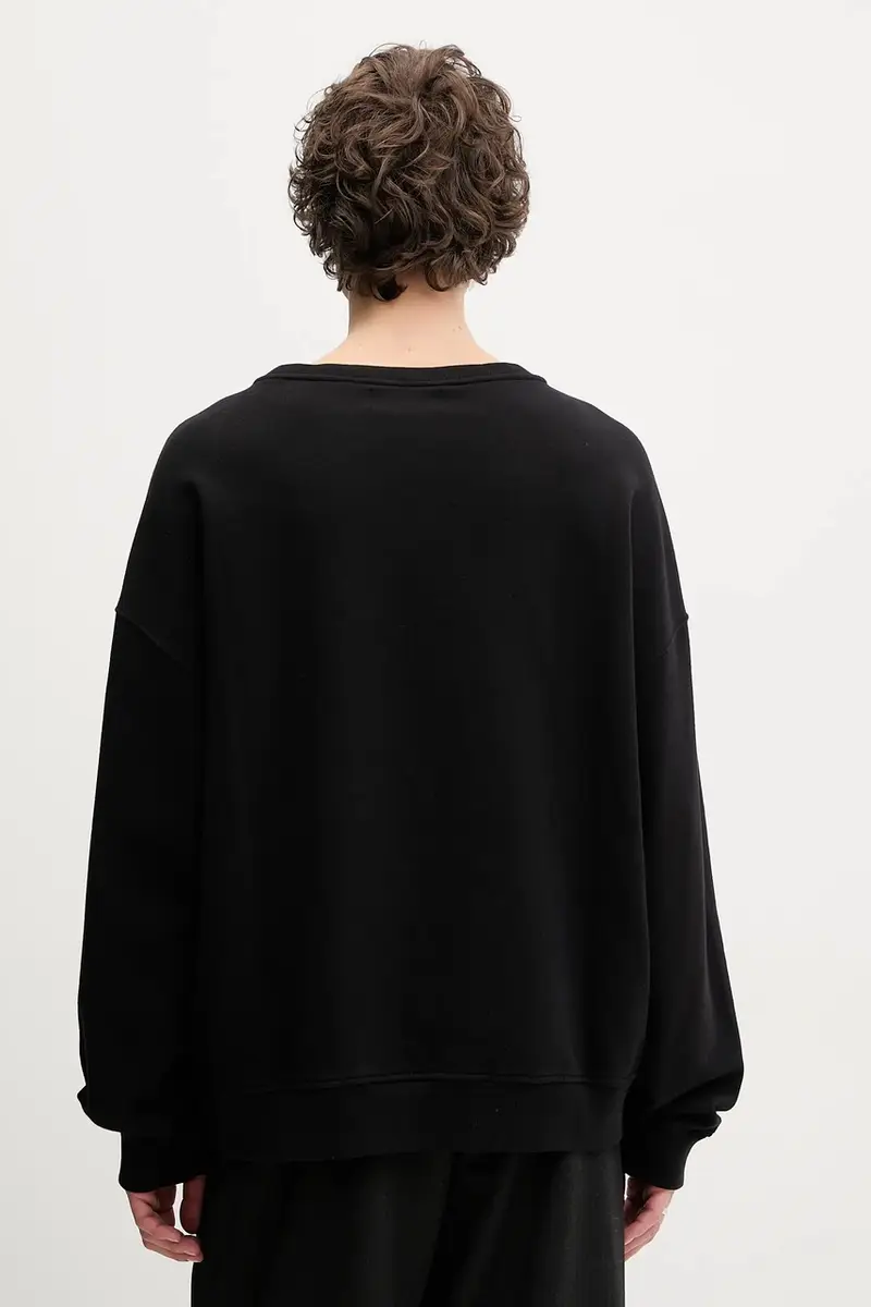 felpa in cotone Curly Lollipop Logo Relaxed Fit Sweatshirt uomo colore nero U02SPSCR188CJ05BK02 miniatura 3