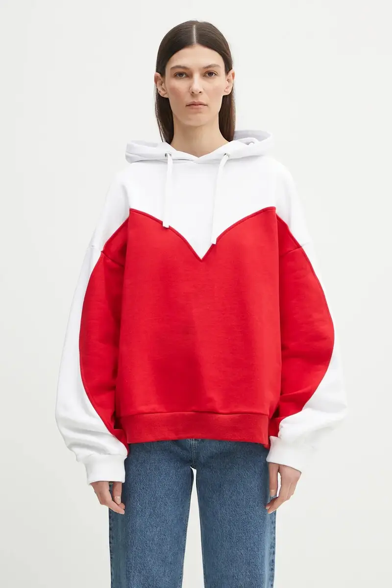 felpa in cotone Heart Relaxed Fit Rosso miniatura 2