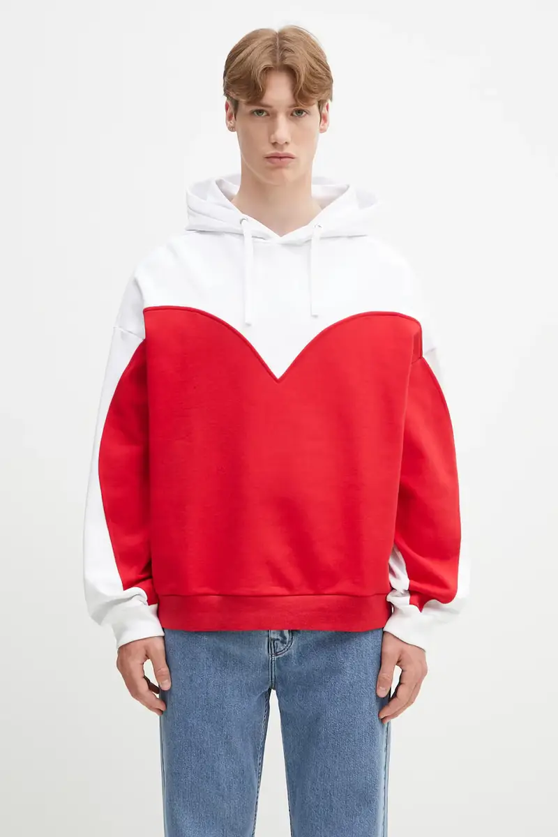 felpa in cotone Heart Relaxed Fit Rosso