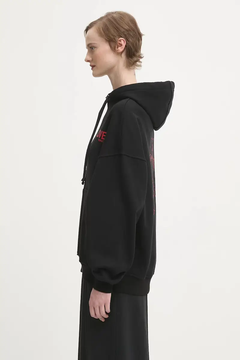 felpa in cotone Kissing Angels Love Print Relaxed Nero miniatura 2