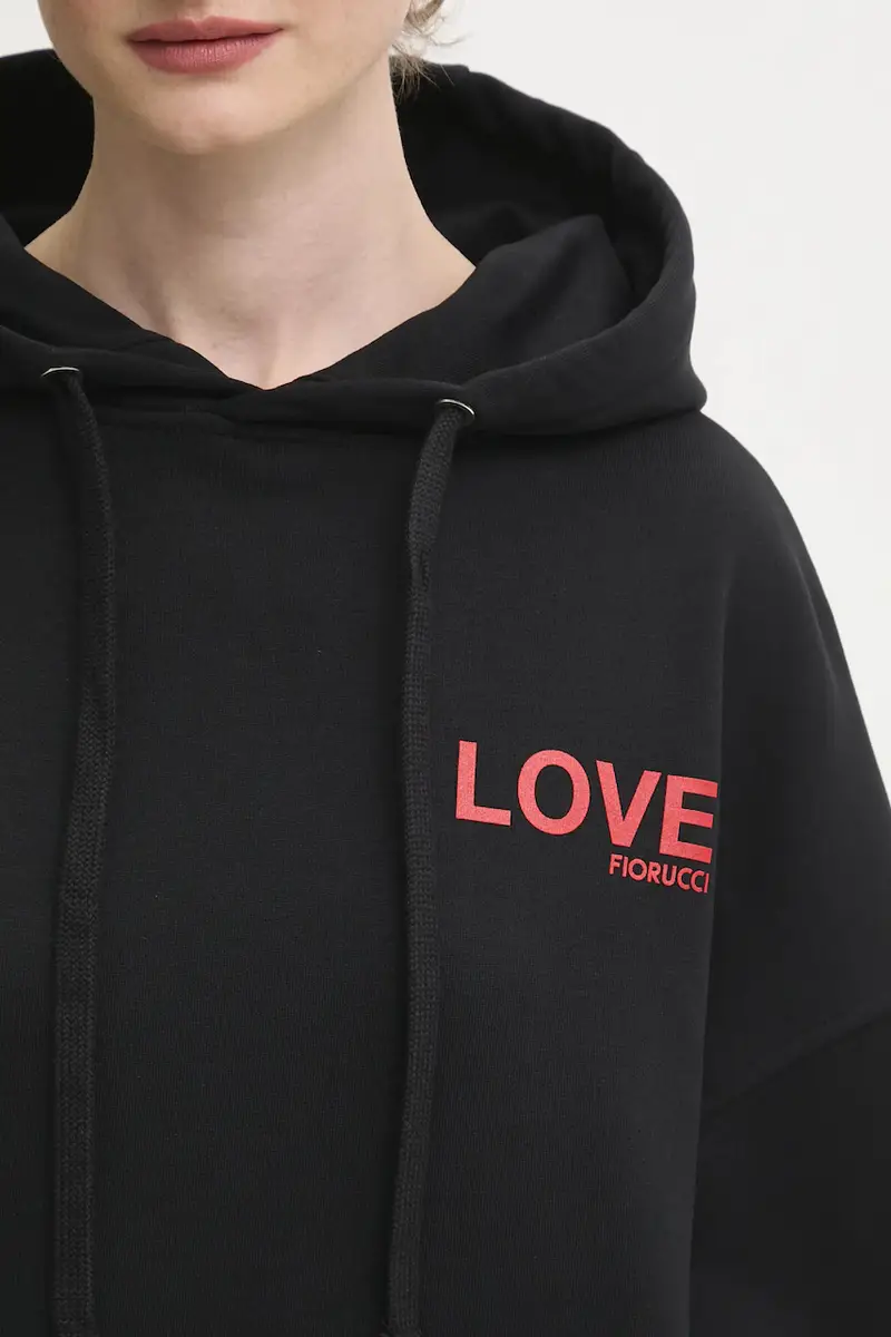 felpa in cotone Kissing Angels Love Print Relaxed Nero miniatura 4