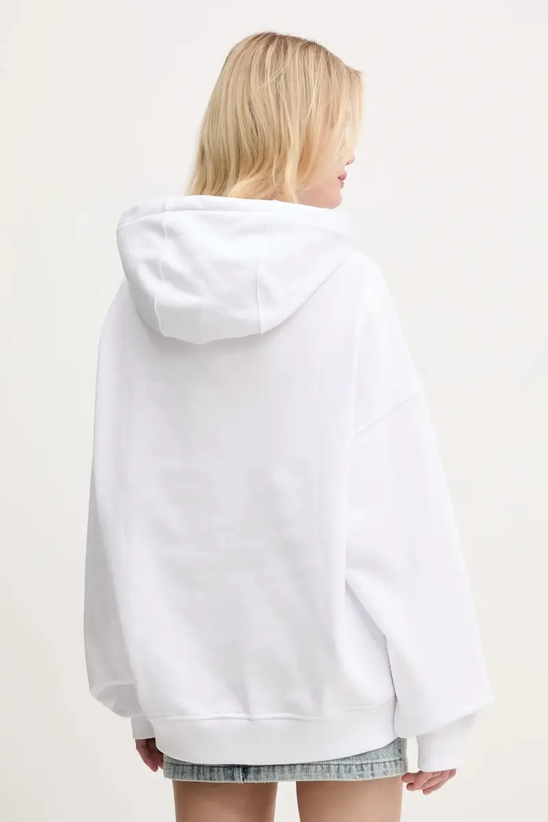 felpa in cotone Mouth Print Relaxed Fit Hoodie colore bianco con cappuccio U02SPSHO092CJ05WH05 miniatura 5