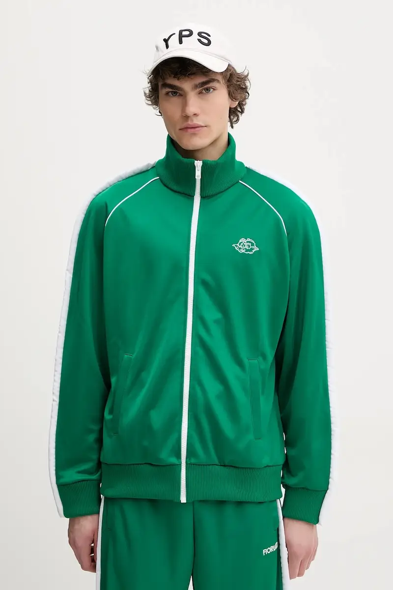 felpa Puffy Piping Angel Track Sweatshirt uomo colore verde con applicazione U02SPSZI270PL01GN02