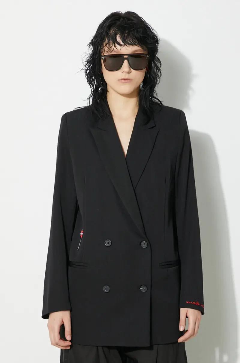 giacca in lana Black Double Breasted colore nero W01FPBDO044KN03BK01