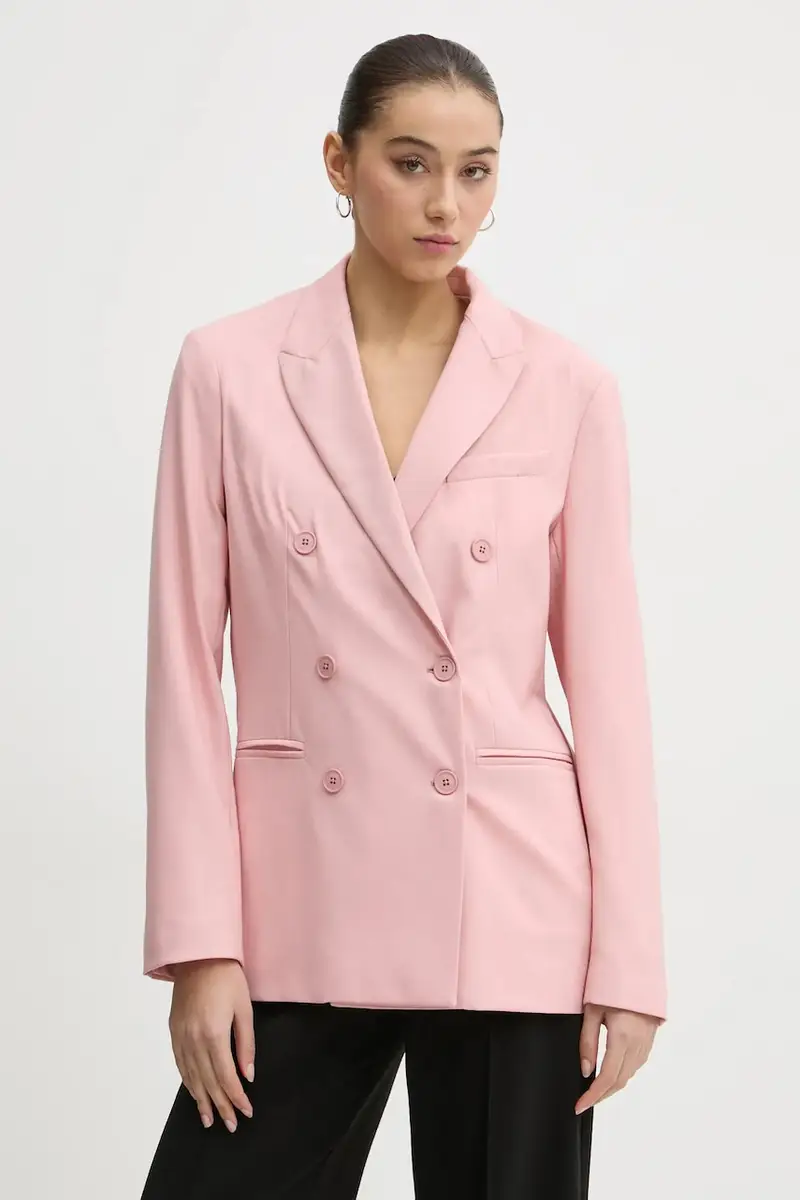 giacca in lana colore rosa W01FMBDO059WO01PN02