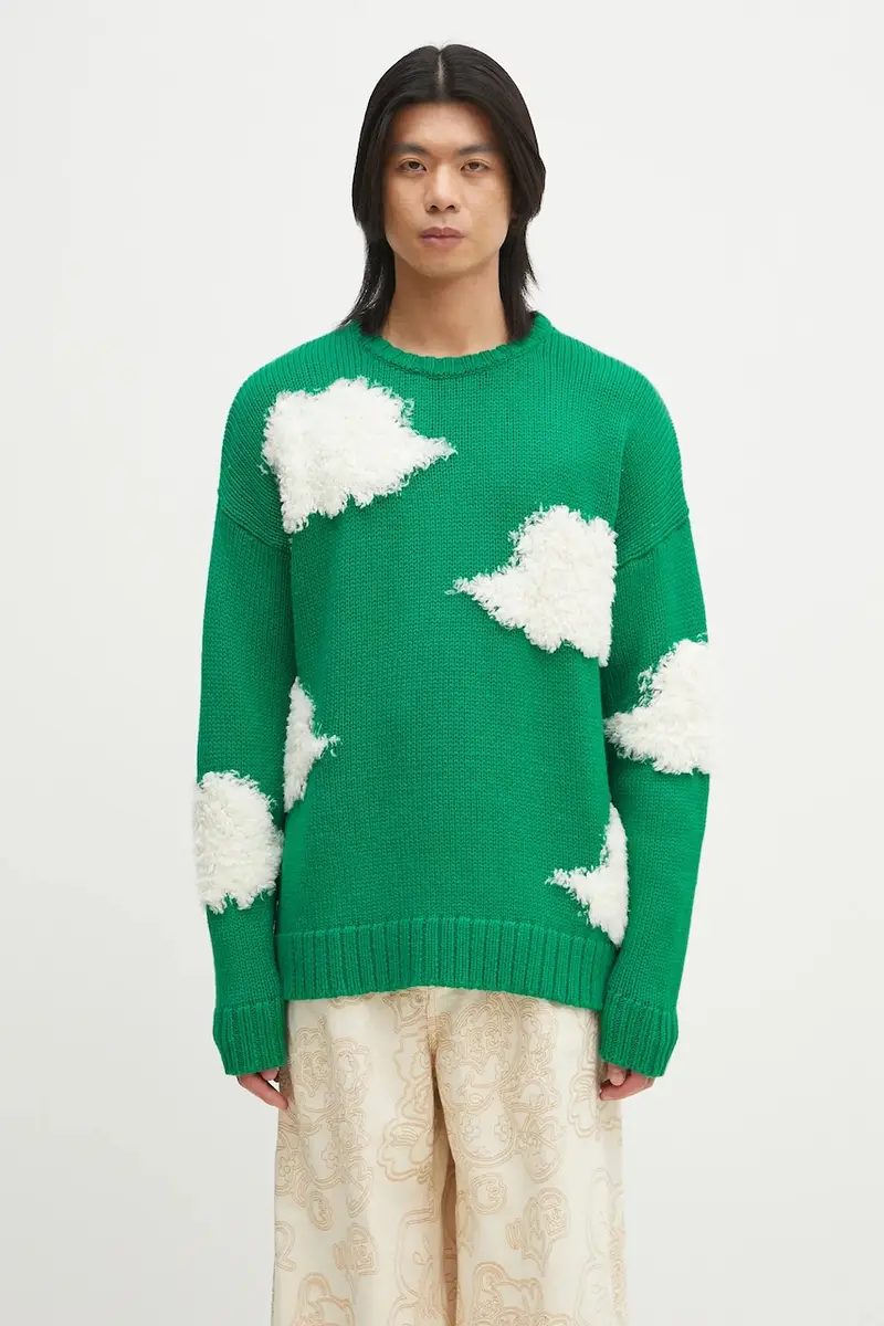 maglione in lana Cloud Sweater uomo colore verde U02SPKSW335KN03GN02