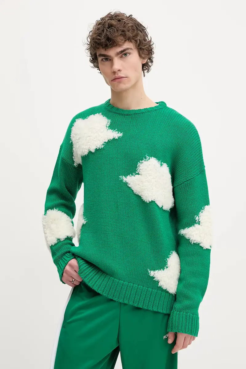 maglione in lana Cloud Sweater uomo colore verde U02SPKSW335KN03GN02