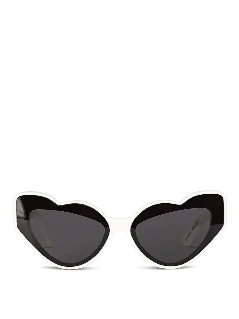 Occhiali da sole in acetato a forma di cuore Nero