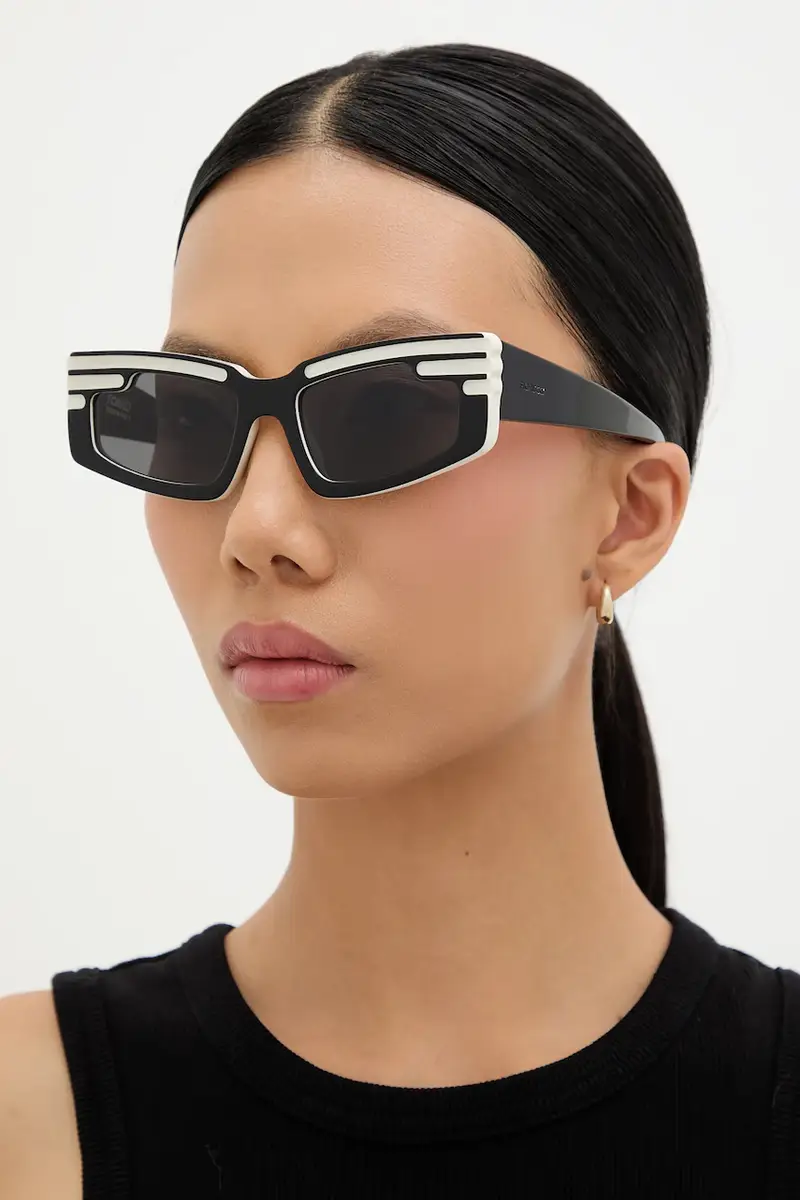 occhiali da sole Rectangular Wing Nero