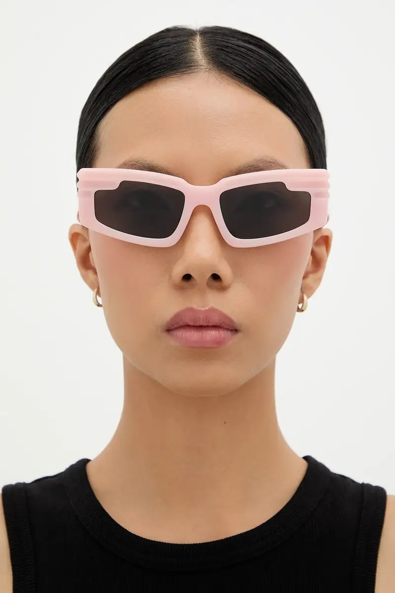 occhiali da sole Rectangular Wing Rosa miniatura 5