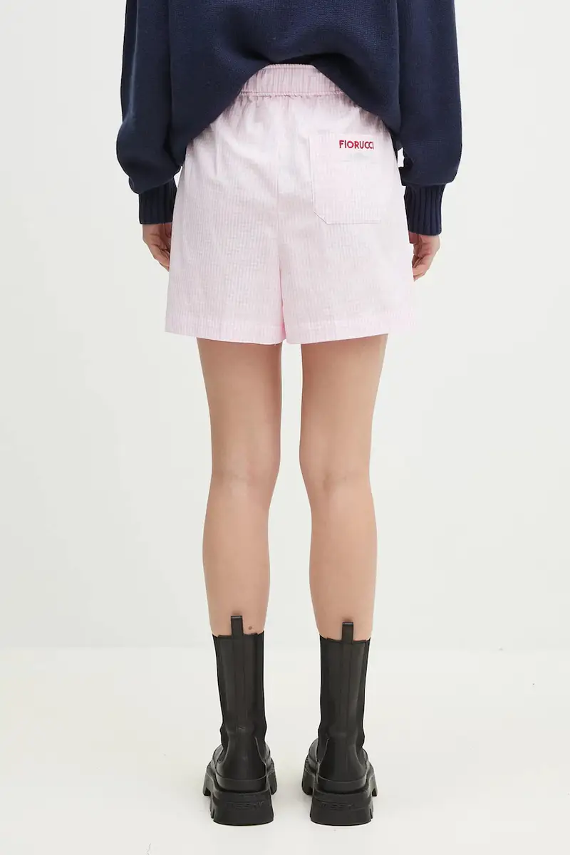 pantaloncini in cotone Gingham Logo Rosa miniatura 3