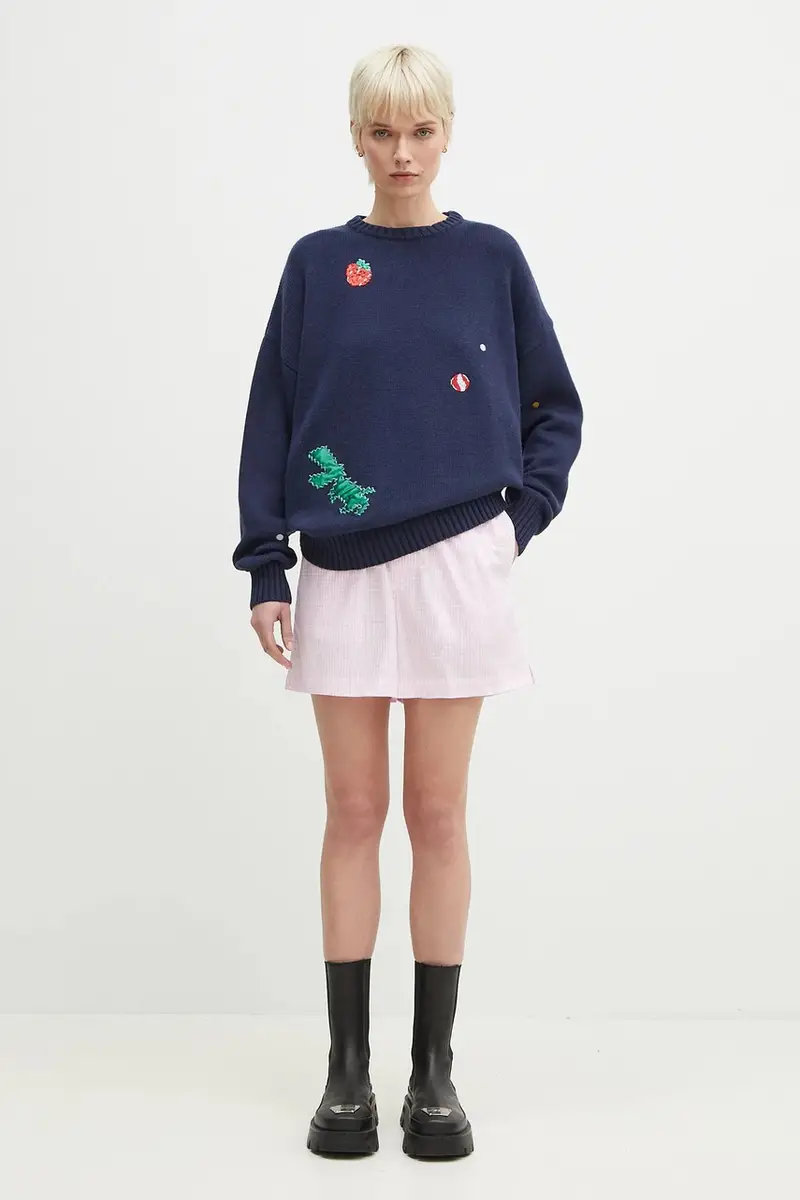 pantaloncini in cotone Gingham Logo Rosa miniatura 5