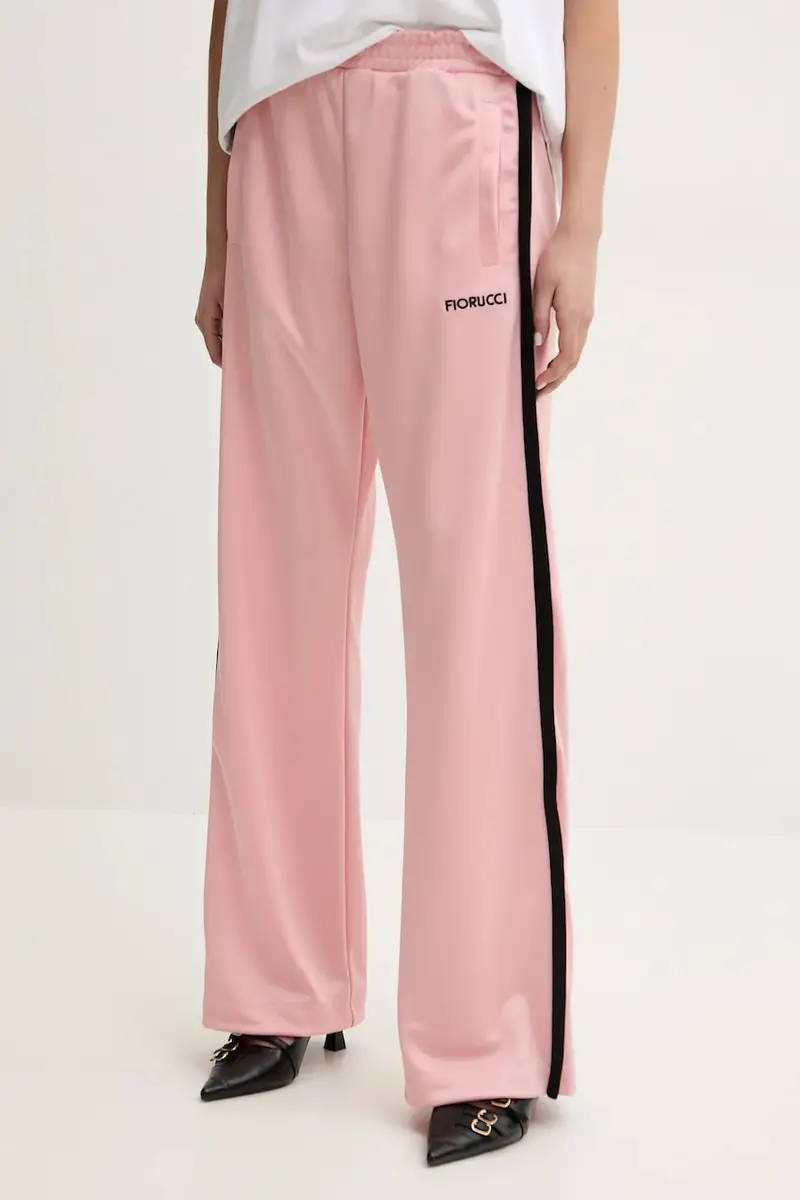 pantaloni della tuta Puffy Piping Track Trousers donna colore rosa con applicazione U02SPBPA057PL01PN02