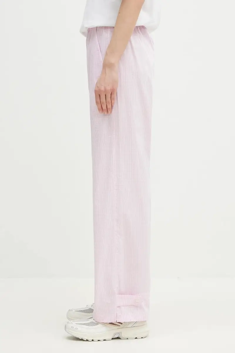 pantaloni in cotone Gingham Logo Rosa miniatura 2