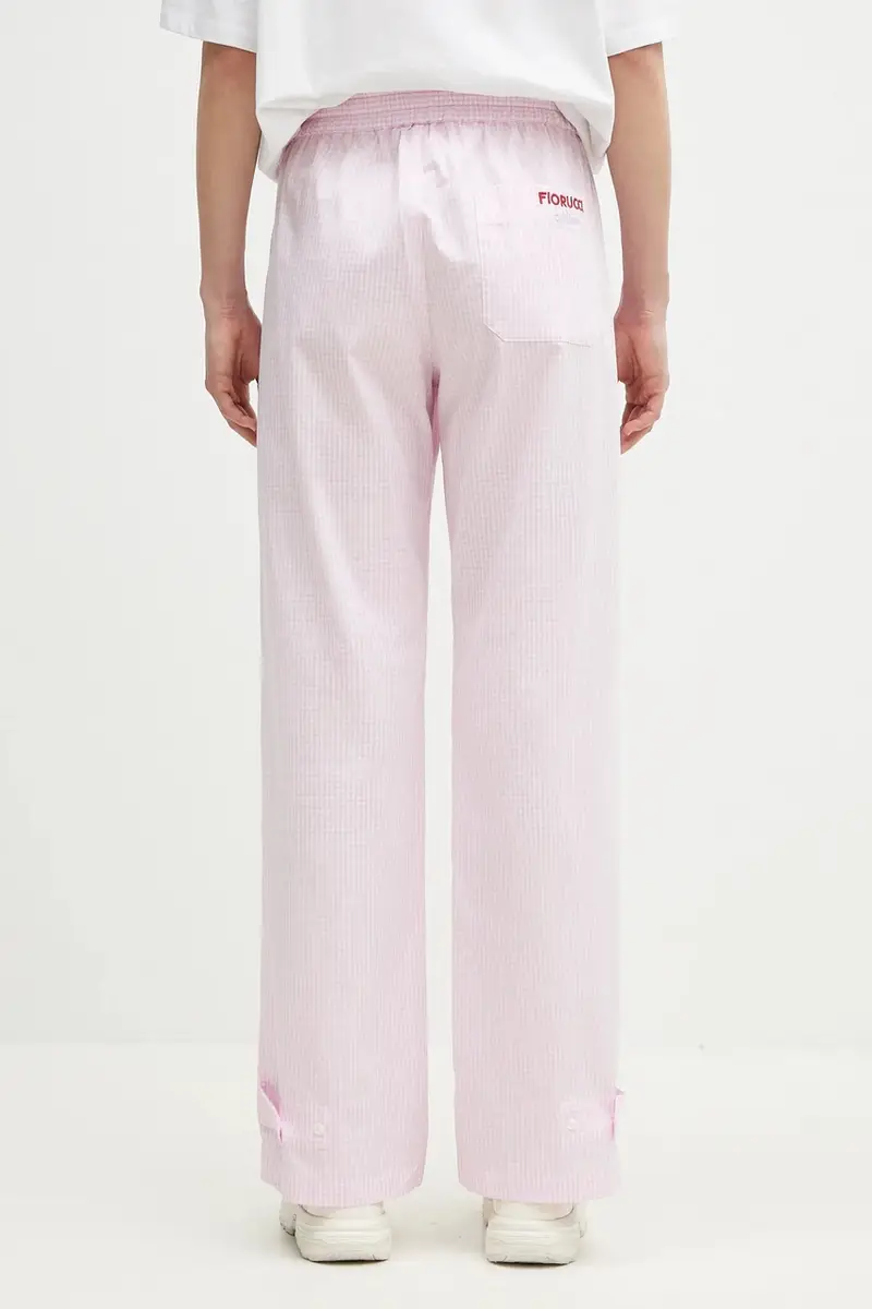 pantaloni in cotone Gingham Logo Rosa miniatura 3