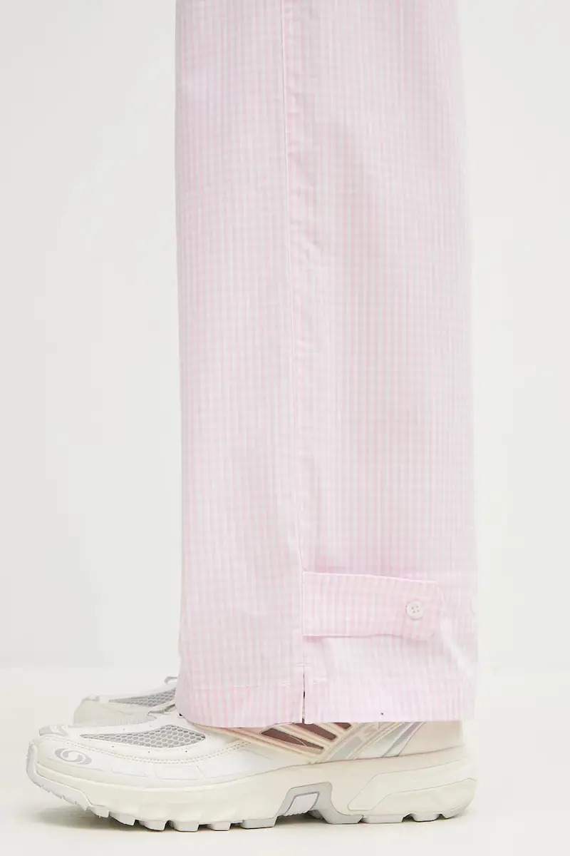 pantaloni in cotone Gingham Logo Rosa miniatura 4