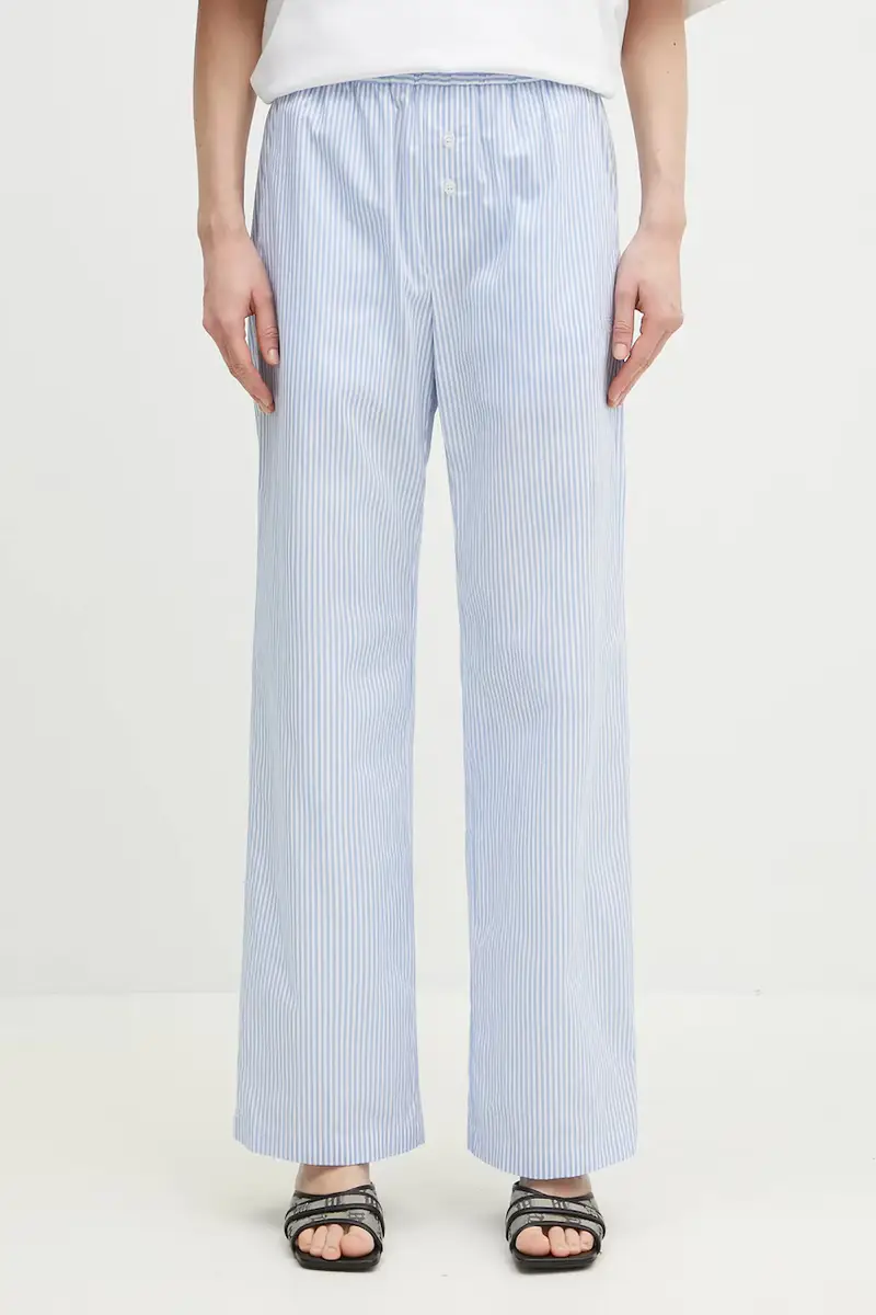 pantaloni in cotone Striped Logo Blu