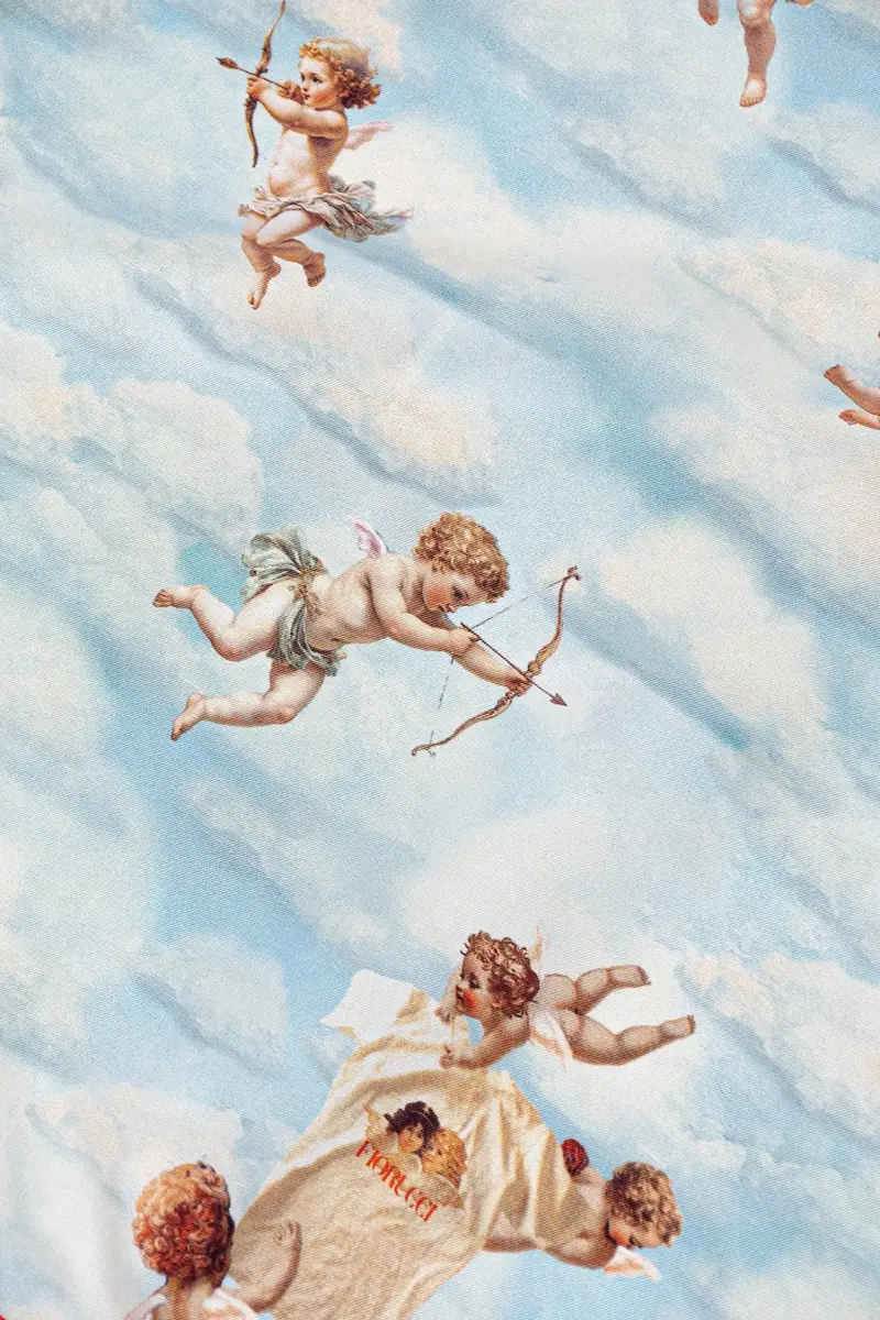 scialle in seta Beatitudo Print donna colore blu W25FWASC002VI01BL02 miniatura 2