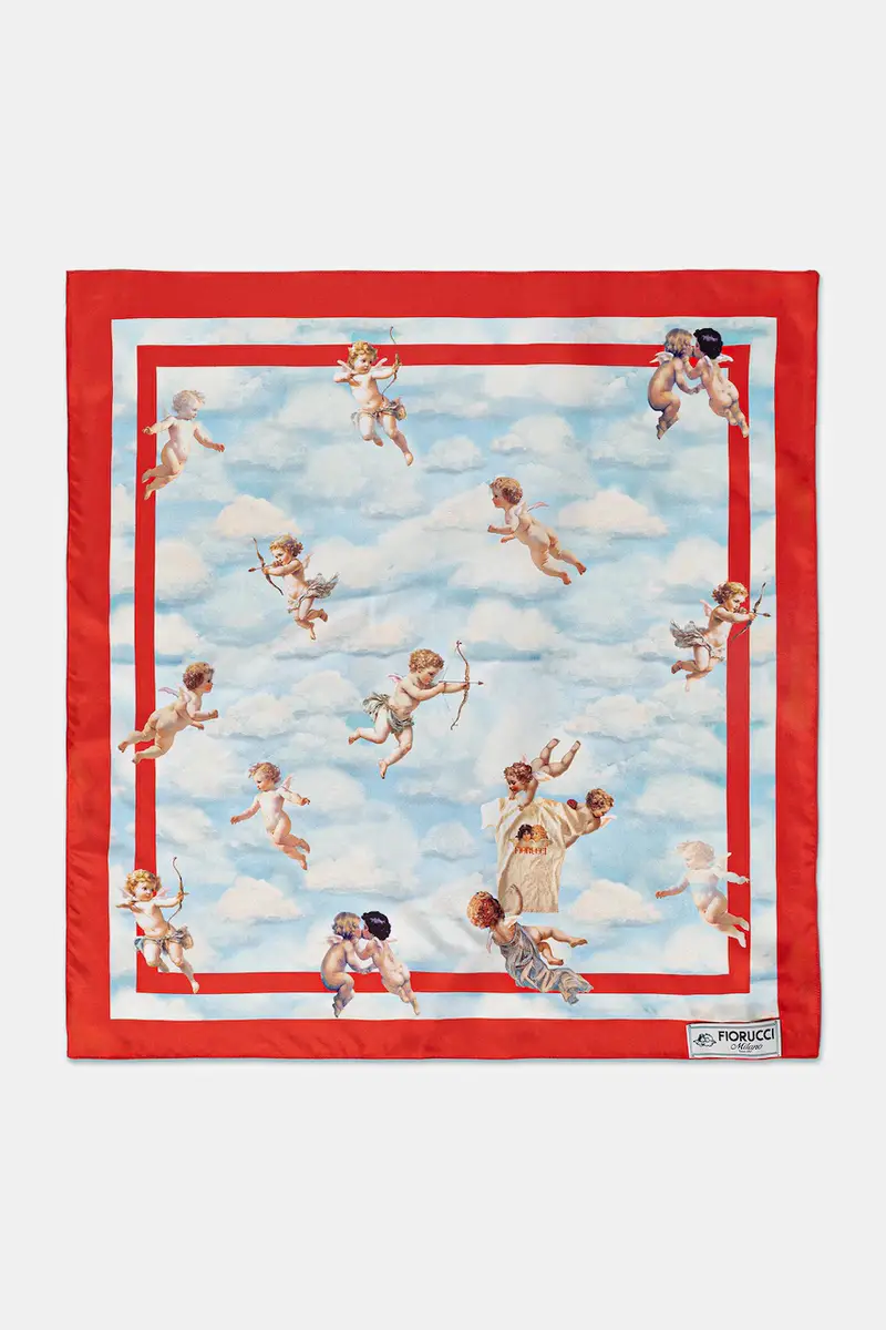 scialle in seta Beatitudo Print donna colore blu W25FWASC002VI01BL02