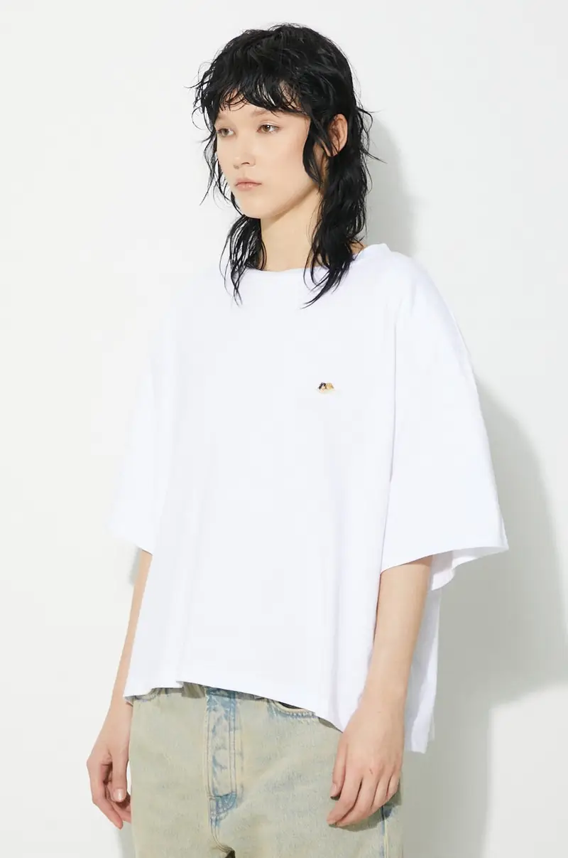 t-shirt in cotone Angel Patch Padded T-Shirt Bianco miniatura 4