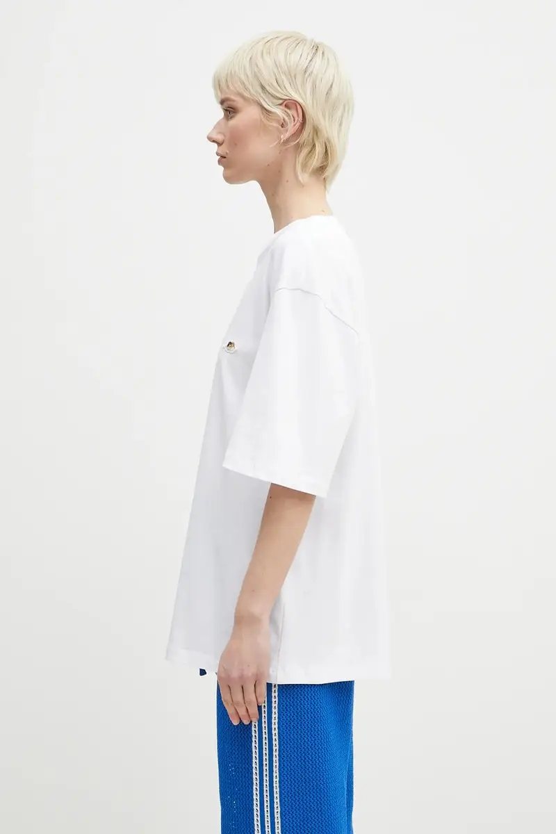 t-shirt in cotone Angel Patch Relaxed Fit Bianco miniatura 4