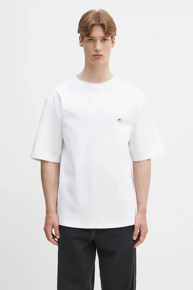 t-shirt in cotone Angel Patch Relaxed Fit colore bianco U02SPTSH101CJ01WH01