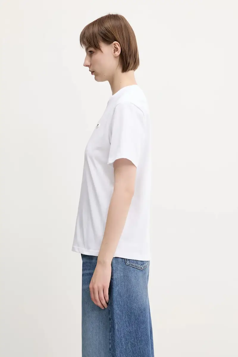 t-shirt in cotone Angel Patch Slim Fit Bianco miniatura 2