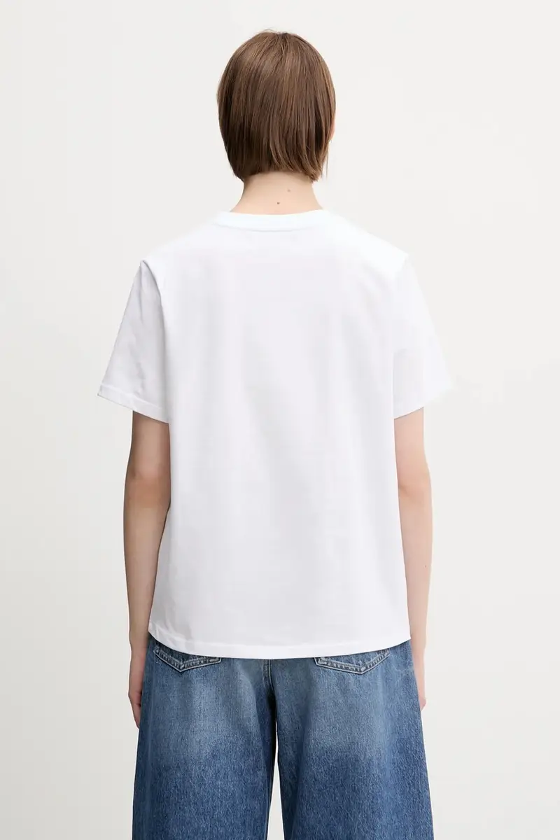 t-shirt in cotone Angel Patch Slim Fit Bianco miniatura 3