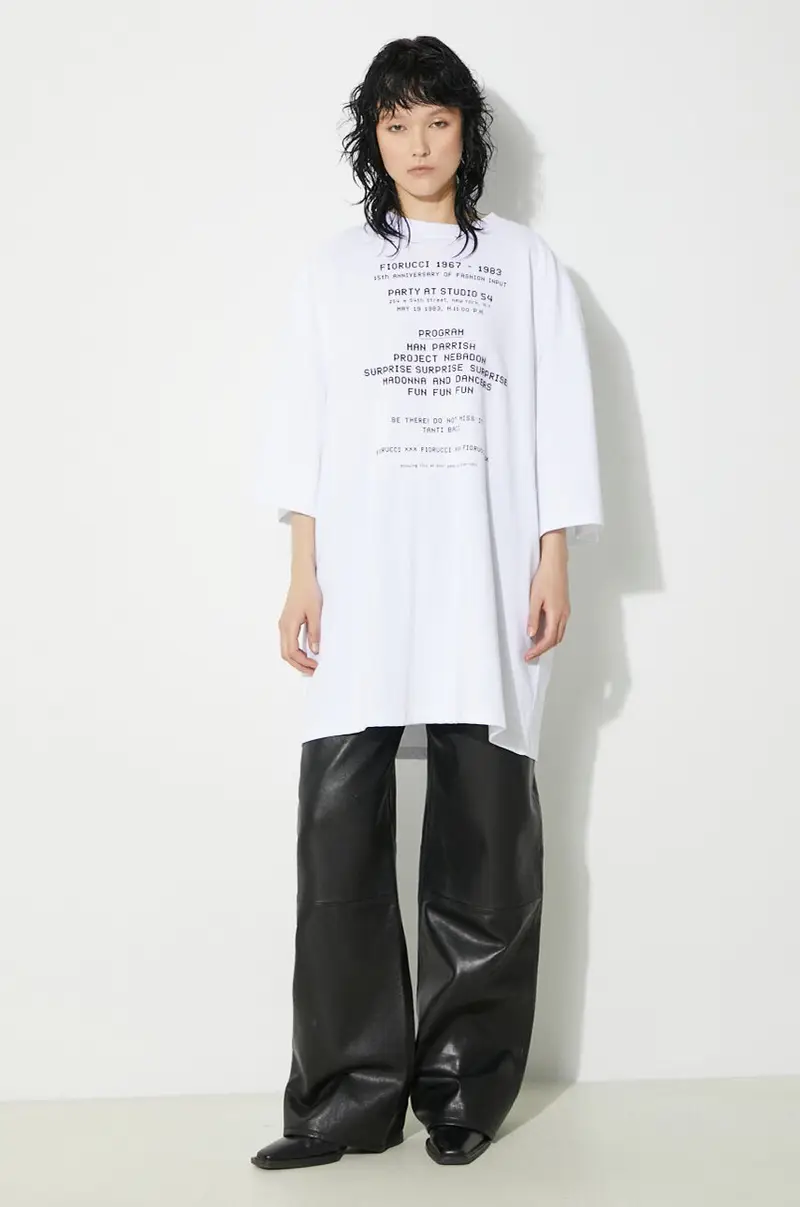 t-shirt in cotone Invitation Print colore bianco U01FPTSH107CJ01WH01