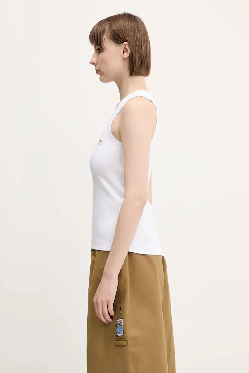 top in cotone Angel Patch Ribbed Tank Bianco miniatura 2