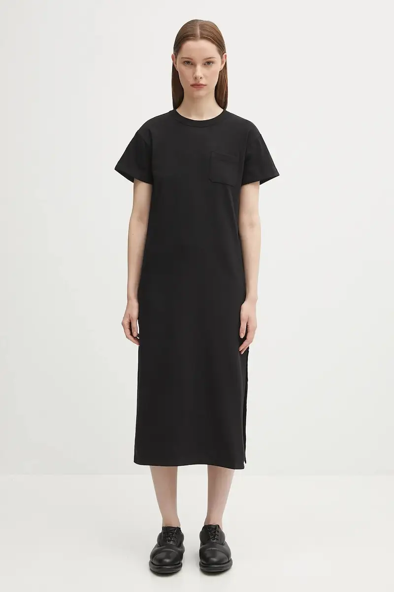 vestito in cotone Cash and Carry Print Maxi colore nero W02FPDTS108CJ01BK04