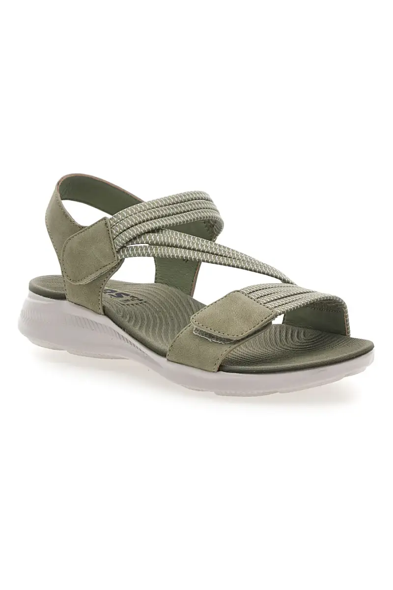 Sandali Khaki con Doppia Fascia e Elastico Effetto Corda FIRST ACTIVE 2 [KHAKI] miniatura 2