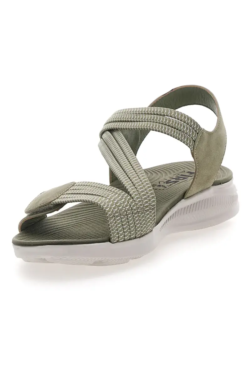 Sandali Khaki con Doppia Fascia e Elastico Effetto Corda FIRST ACTIVE 2 [KHAKI] miniatura 4