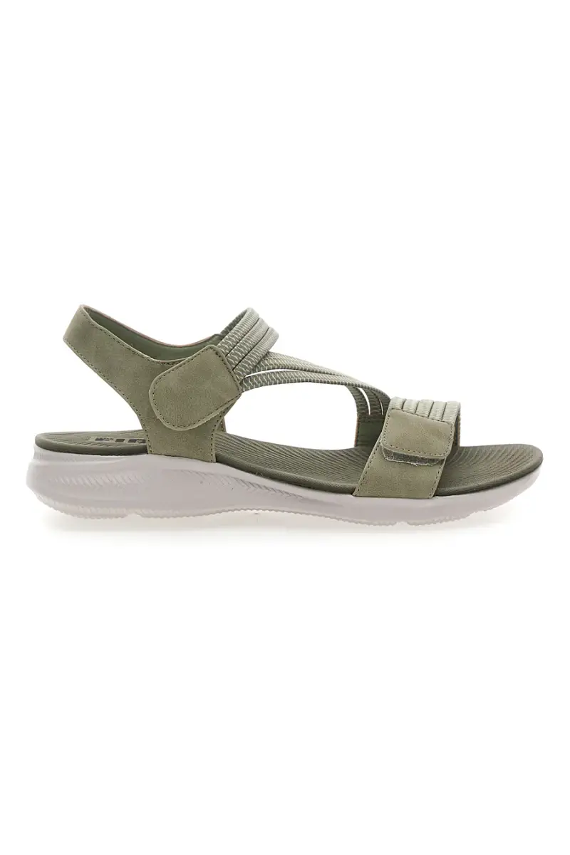 Sandali Khaki con Doppia Fascia e Elastico Effetto Corda FIRST ACTIVE 2 [KHAKI]